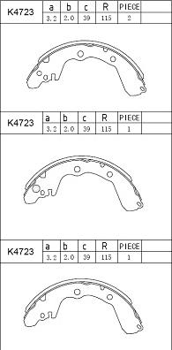 Asimco K4723 - Jeu de mâchoires de frein cwaw.fr