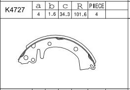 Asimco K4727 - Jeu de mâchoires de frein cwaw.fr