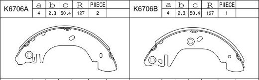 Asimco K6706 - Jeu de mâchoires de frein cwaw.fr