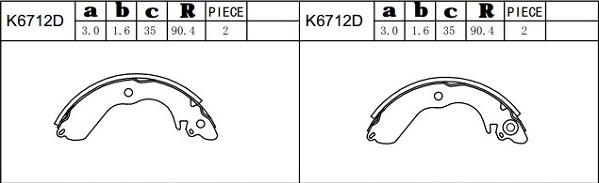 Asimco K6712D - Jeu de mâchoires de frein cwaw.fr