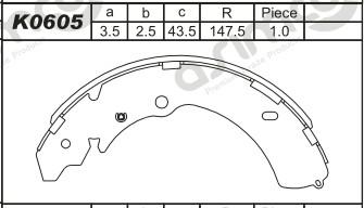 Asimco K0605 - Jeu de mâchoires de frein cwaw.fr