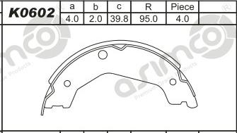 Asimco K0602 - Jeu de mâchoires de frein cwaw.fr