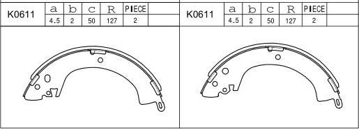 Asimco K0611 - Jeu de mâchoires de frein cwaw.fr