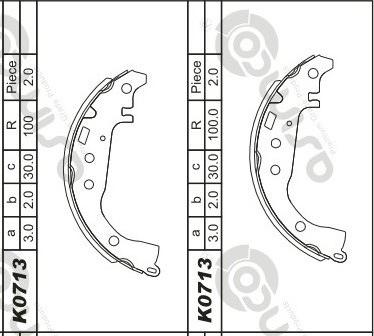 Asimco K0713 - Jeu de mâchoires de frein cwaw.fr