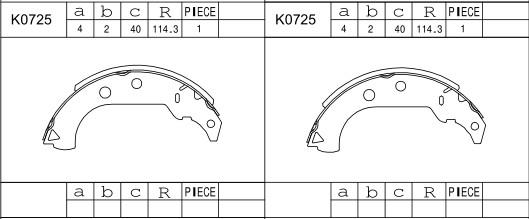 Asimco K0725 - Jeu de mâchoires de frein cwaw.fr