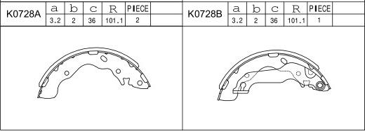 Asimco K0728 - Jeu de mâchoires de frein cwaw.fr