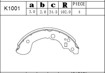 Asimco K1001 - Jeu de mâchoires de frein cwaw.fr