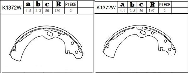 Asimco K1372W - Jeu de mâchoires de frein cwaw.fr