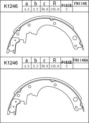 Asimco K1246 - Jeu de mâchoires de frein cwaw.fr