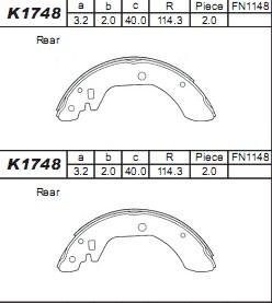 Asimco K1748 - Jeu de mâchoires de frein cwaw.fr