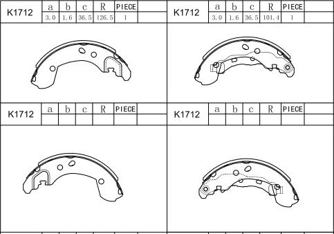 Asimco K1712 - Jeu de mâchoires de frein cwaw.fr