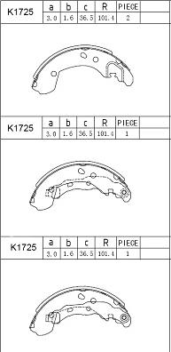 Asimco K1725 - Jeu de mâchoires de frein cwaw.fr