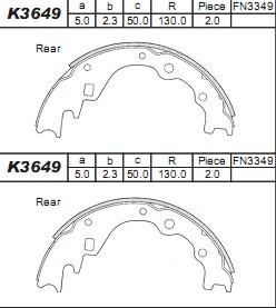 Asimco K3649 - Jeu de mâchoires de frein cwaw.fr