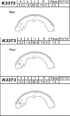 Asimco K3373 - Jeu de mâchoires de frein cwaw.fr