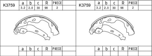 Asimco K3759 - Jeu de mâchoires de frein cwaw.fr