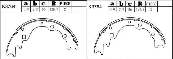 Asimco K3764 - Jeu de mâchoires de frein cwaw.fr