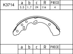 Asimco K3714 - Jeu de mâchoires de frein cwaw.fr