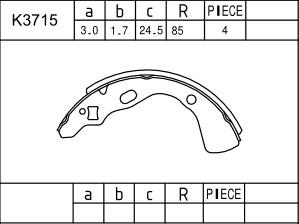 Asimco K3715 - Jeu de mâchoires de frein cwaw.fr