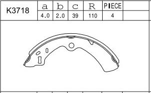 Asimco K3718 - Jeu de mâchoires de frein cwaw.fr