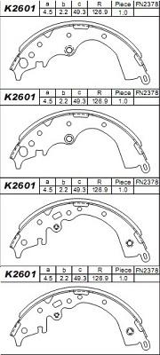 Asimco K2601 - Jeu de mâchoires de frein cwaw.fr