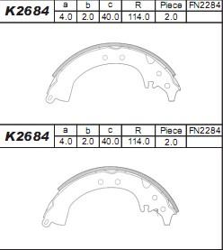 Asimco K2684 - Jeu de mâchoires de frein cwaw.fr