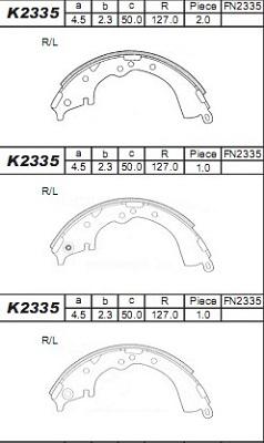 Asimco K2335 - Jeu de mâchoires de frein cwaw.fr