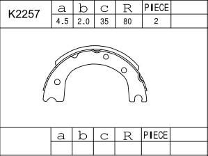 Asimco K2257 - Jeu de mâchoires de frein cwaw.fr