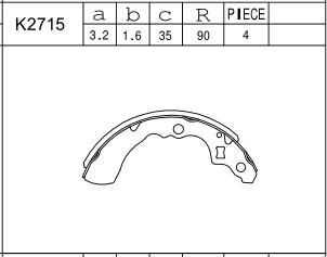 Asimco K2715 - Jeu de mâchoires de frein cwaw.fr