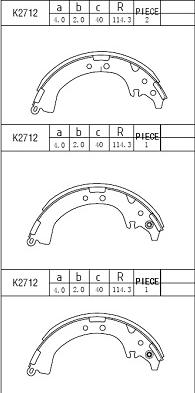 Asimco K2712 - Jeu de mâchoires de frein cwaw.fr