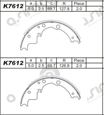 Asimco K7612 - Jeu de mâchoires de frein cwaw.fr