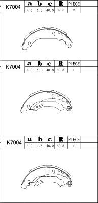 Asimco K7004 - Jeu de mâchoires de frein cwaw.fr