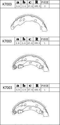 Asimco K7003 - Jeu de mâchoires de frein cwaw.fr