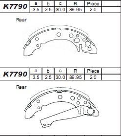 Asimco K7790 - Jeu de mâchoires de frein cwaw.fr