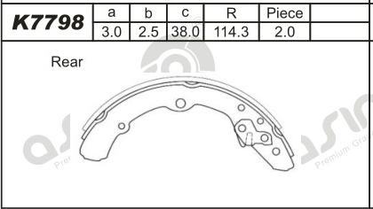 Asimco K7798 - Jeu de mâchoires de frein cwaw.fr