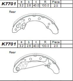 Asimco K7701 - Jeu de mâchoires de frein cwaw.fr