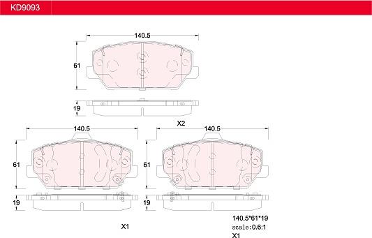 Asimco KD9093 - Kit de plaquettes de frein, frein à disque cwaw.fr