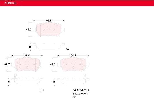 Asimco KD9045 - Kit de plaquettes de frein, frein à disque cwaw.fr