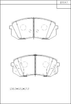 Asimco KD9047 - Kit de plaquettes de frein, frein à disque cwaw.fr