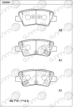 Asimco KD9061 - Kit de plaquettes de frein, frein à disque cwaw.fr