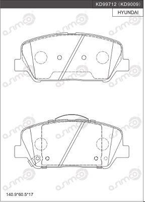 Asimco KD9009 - Kit de plaquettes de frein, frein à disque cwaw.fr