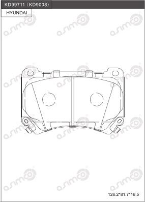 Asimco KD9008 - Kit de plaquettes de frein, frein à disque cwaw.fr