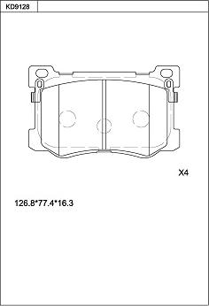 Asimco KD9128 - Kit de plaquettes de frein, frein à disque cwaw.fr