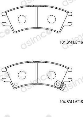 Asimco KD9748 - Kit de plaquettes de frein, frein à disque cwaw.fr