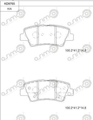 Asimco KD9765 - Kit de plaquettes de frein, frein à disque cwaw.fr