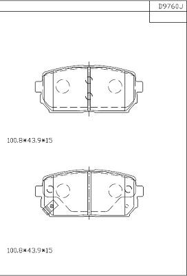 Asimco KD9760 - Kit de plaquettes de frein, frein à disque cwaw.fr