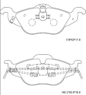 Asimco KD9716 - Kit de plaquettes de frein, frein à disque cwaw.fr