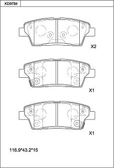 Asimco KD9784 - Kit de plaquettes de frein, frein à disque cwaw.fr