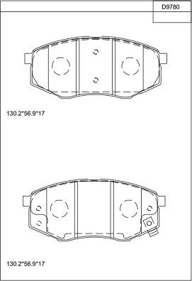 Asimco KD9780 - Kit de plaquettes de frein, frein à disque cwaw.fr