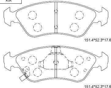 Asimco KD9731 - Kit de plaquettes de frein, frein à disque cwaw.fr