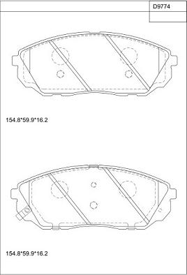 Asimco KD9774 - Kit de plaquettes de frein, frein à disque cwaw.fr